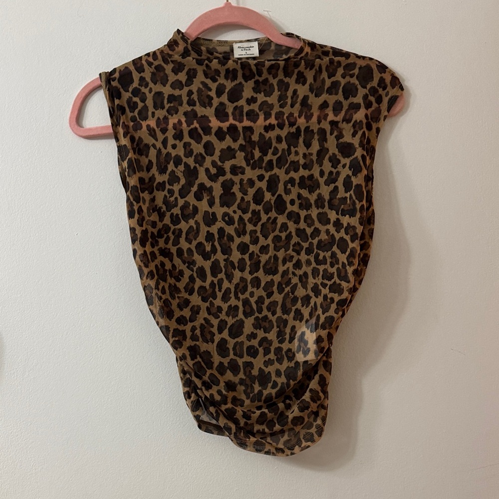 Abercrombie & Fitch Brown Leopard Print Blouse